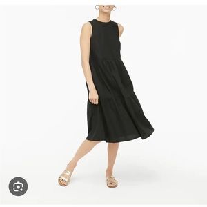 J. Crew sleeveless tiered midi dress